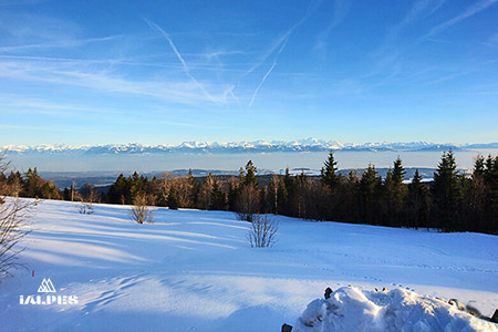 Marchairuz, vue sur les Alpes du Jura Suisse